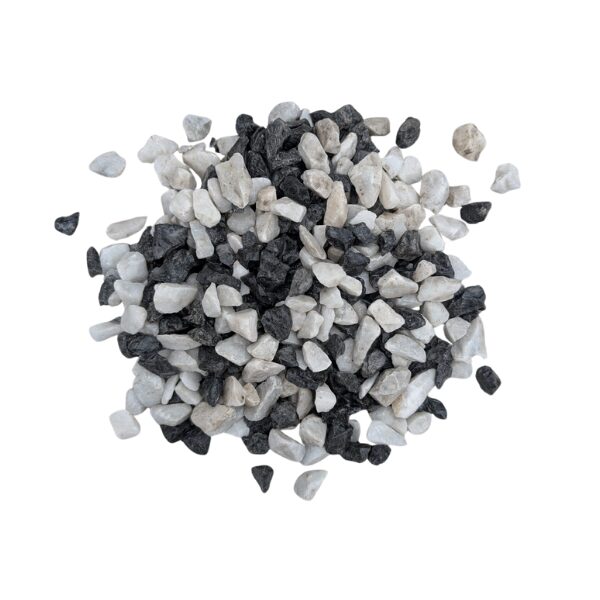 Gravillons concassés marbre Panda noir et blanc 8/12 mm